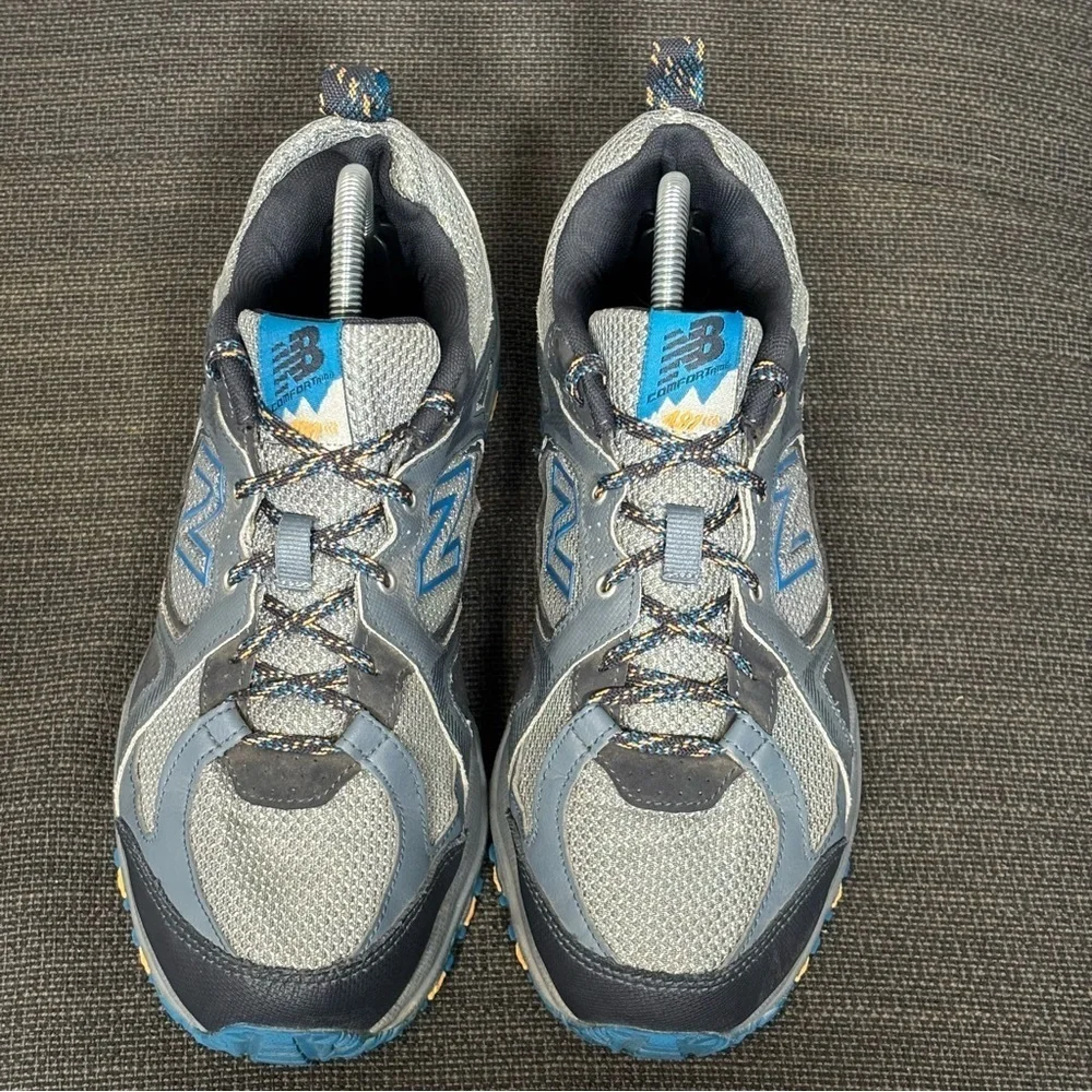 New Balance 481 V3 Trail Running Athletic Shoes-Gray/Blue/Yellow-Men Size 8.5